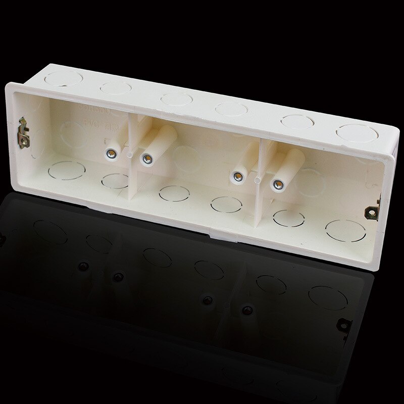 4pcs Universal Concealed Bottom Box Grey White 3-Gang Junction Box Square Cassette Dark Box