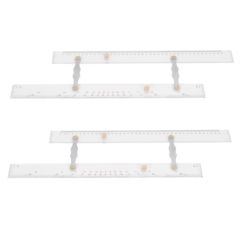 2X Marine Ruler Parallel Ruler Nautical Charts Parallel Ruler Mapping Points to Pull Parallel Ruler 450MM