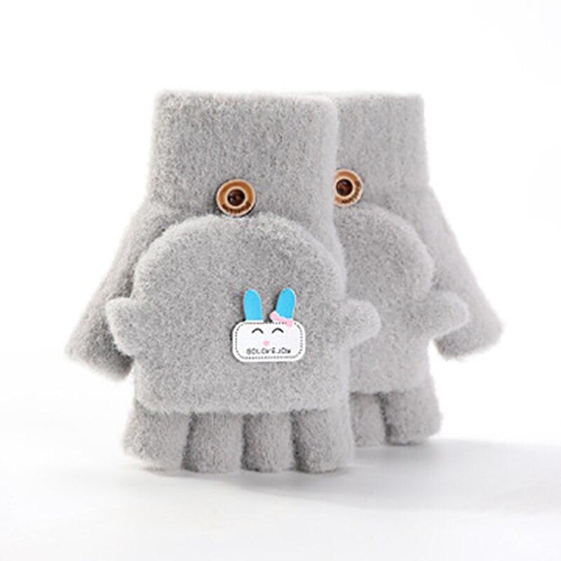 3-6 Jaar Baby Cartoon Handschoenen Winter Kids Half Vinger Flip Cover Wanten Kinderen Herfst Jongens Meisje Winddicht Warm leuke Handschoen