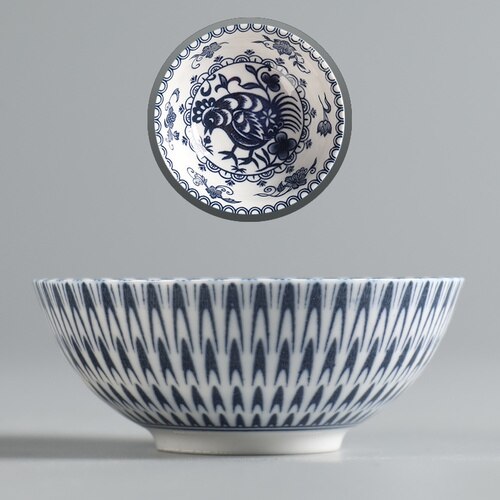 Keramisk kung fu tesæt kinesisk stjernetegn 50ml lille tekop enkelt kop antik blå og hvid porcelænskop personlig master kop: Hane