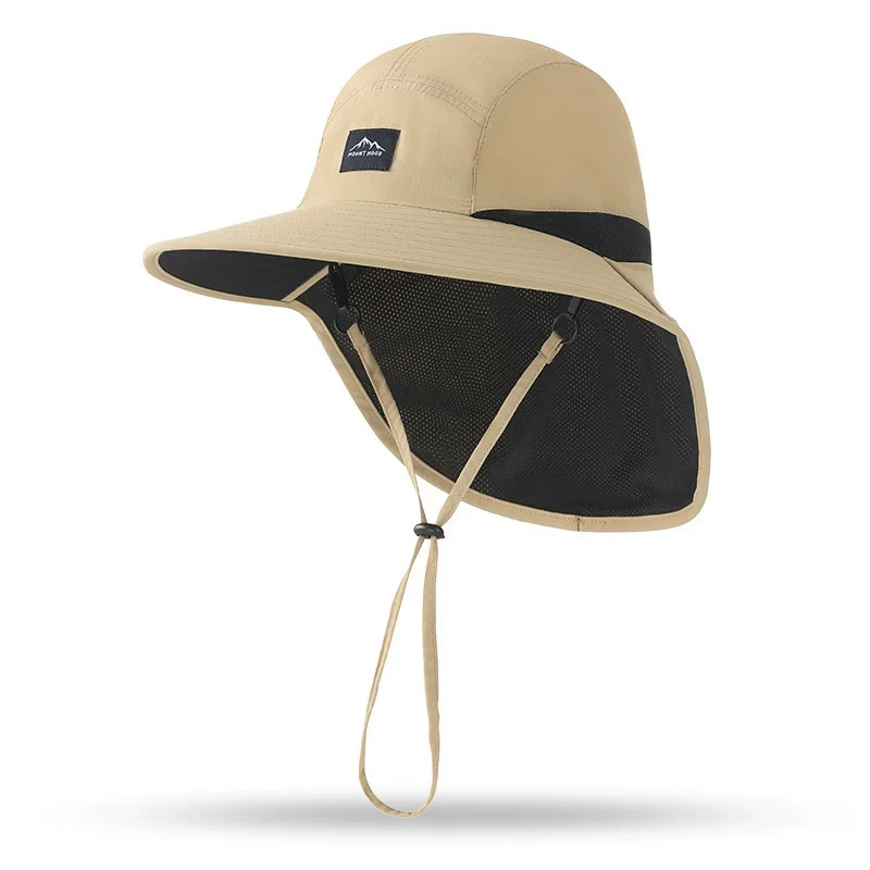 Zomerhoed met brede rand, petten met nekbescherming, unisex bucket hats, outdoor zonneklep, sneldrogende panamahoed, zonnebrandcrème, pet voor vissen en wandelen.