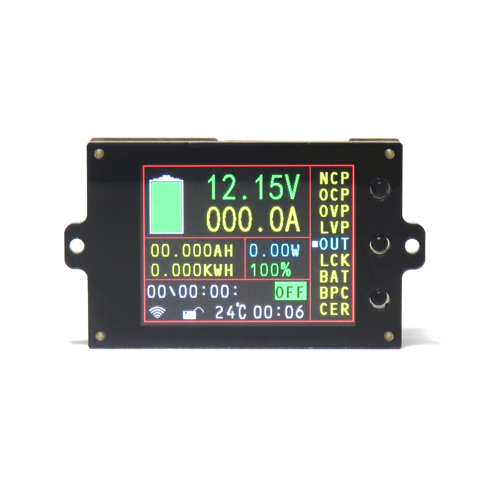VAC8010F Wireless Transmission Instrument 2.4 inch LCD Voltage Current Capacity Energy Temperature Display with Power Off Memory