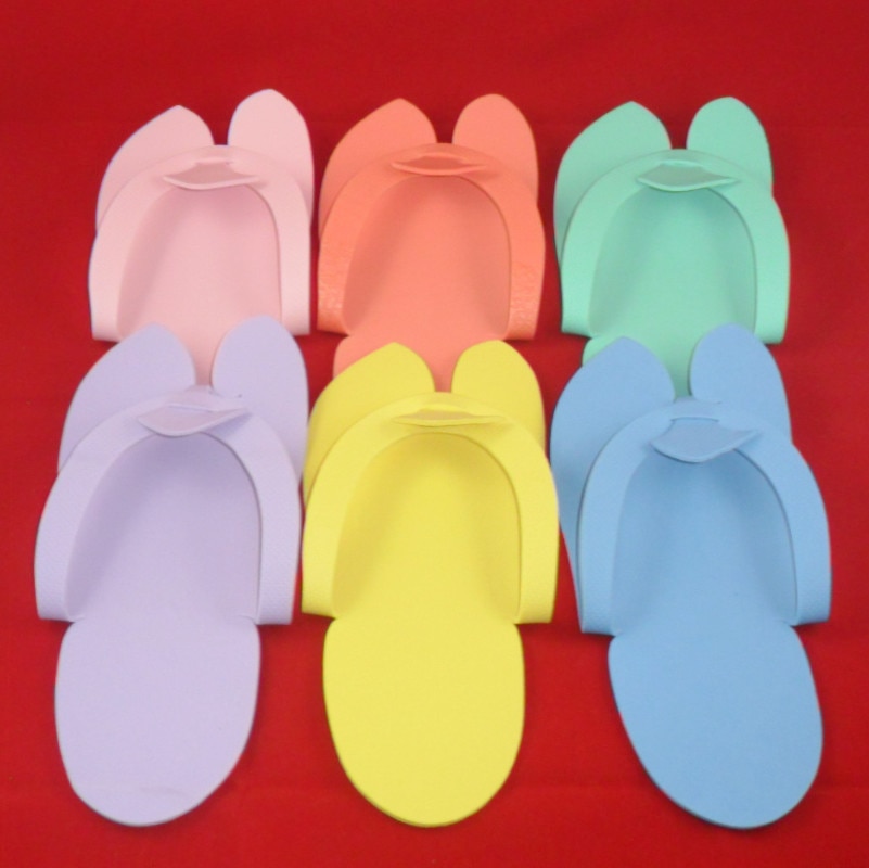 Tongs jetables en mousse de , 6 paires, pour pédicure Spa, couleurs assorties, outil de soins des pieds,