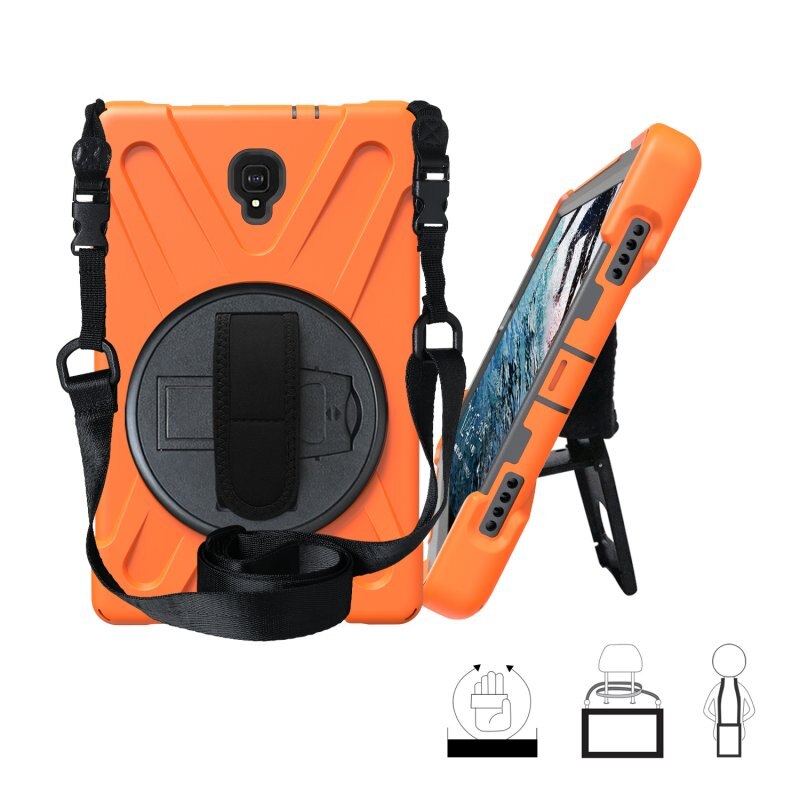 Kotelo samsung galaxy tab  s4: lle 10.5 t830 t835 sm-t830 sm-t835 lapsille lapsille turvallinen vastussuoja rannehihna funda: Oranssi