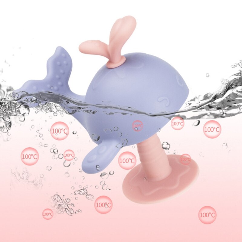 Del bambino Teether silicone Roditore con Ventosa Morbido Formazione masticare Asta Molare