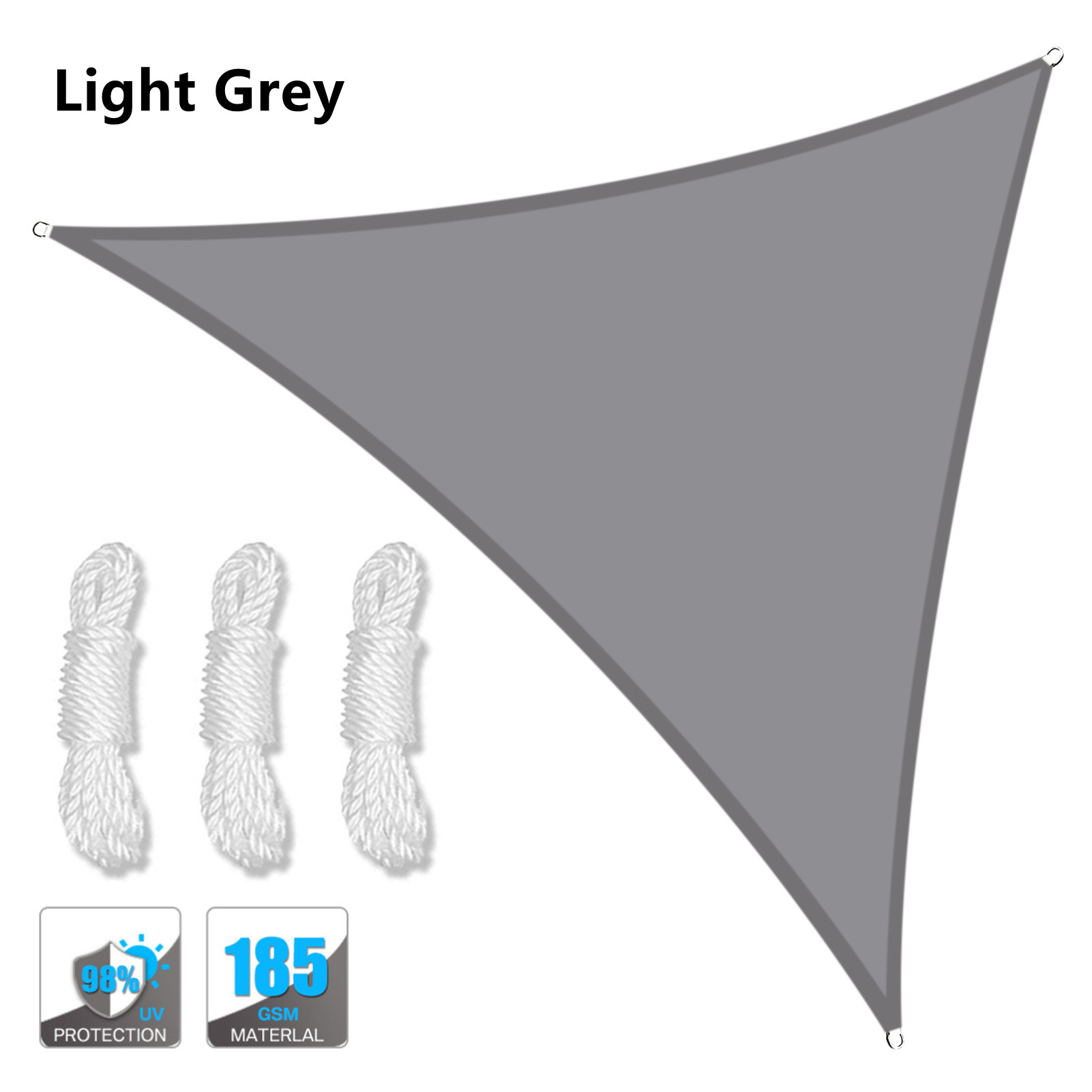 Toldo de vela triangular para sombra de sol, impermeable, bloque UV, tela de sombra para Patio exterior, jardín, patio trasero, tienda de campaña para coche, 2/3/3,6/5M: 2 x 5 m / Blanco