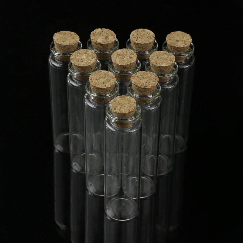10 Stuks Mini Glazen Wens Fles Flesje Met Kurk Opslag Hanger 20Ml