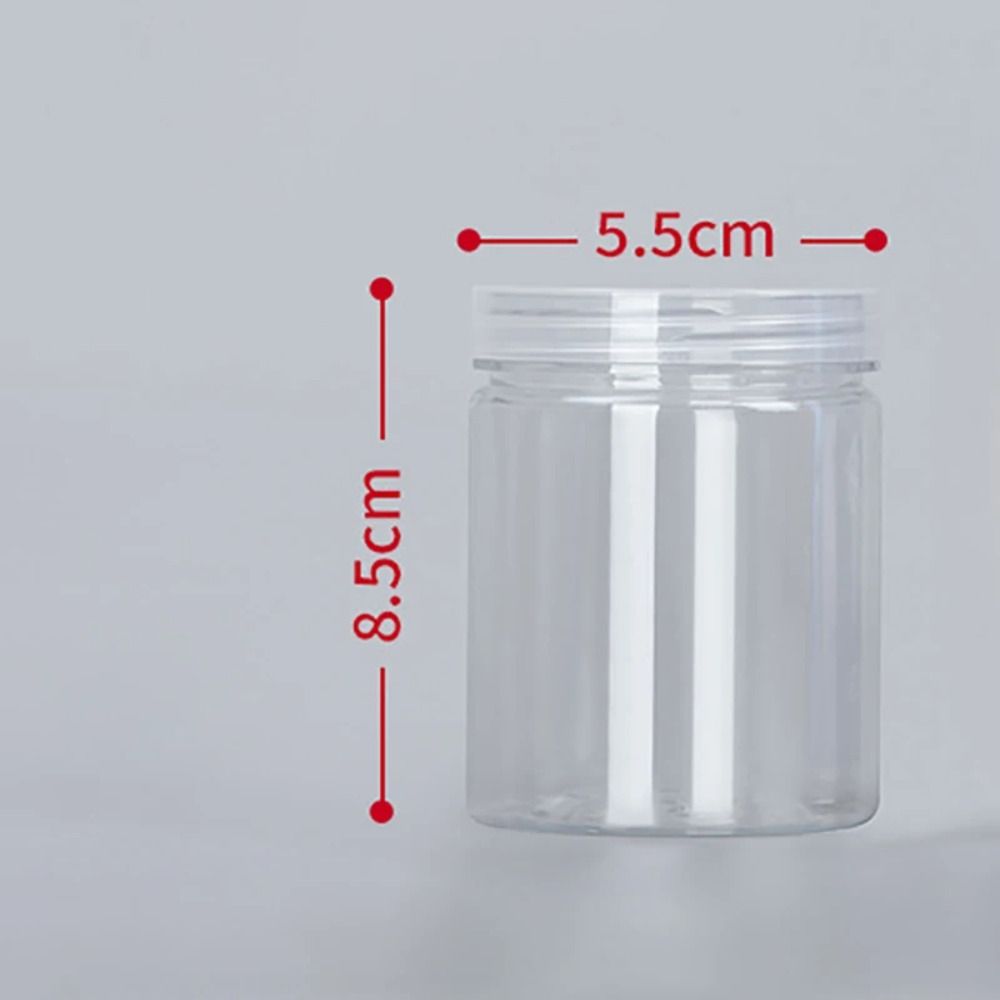 Bote sellado transparente con tapa, botella de embalaje vacía, tarro de plástico para alimentos, contenedor de almacenamiento de grado alimenticio, cubo Circular: Gris oscuro
