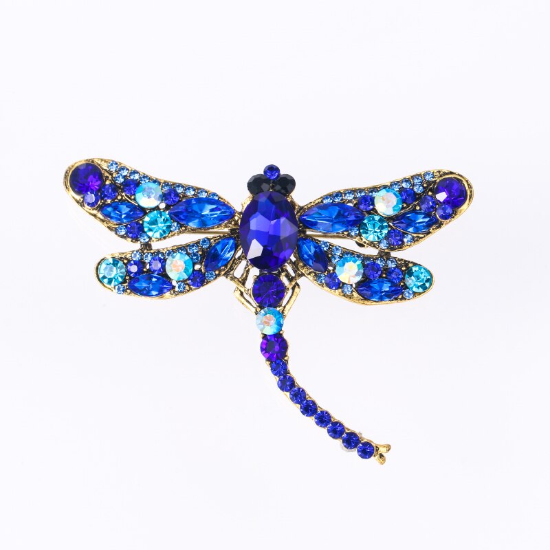 6 stück baiduqiandu Vintage Libelle Broschen für Frauen Große Insekten Kleid Mantel Pins Zubehör Nette Schmuck: blue x 6