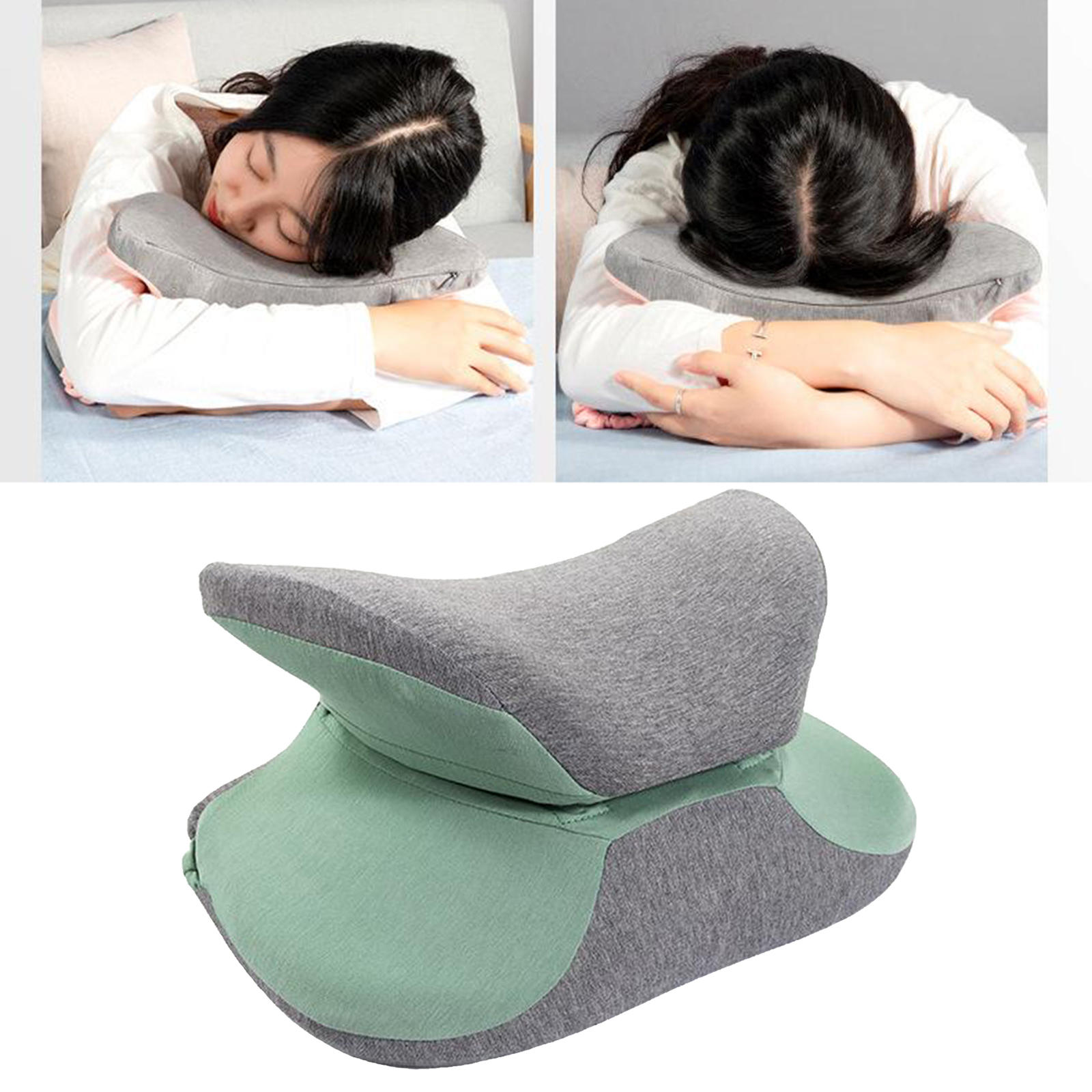 Travel Pillow Memory Foam Neck Pillow Support Pillow Portable Compact &amp; Lightweight Nap Pillow for Office Sleeping Rest Cushion: Green