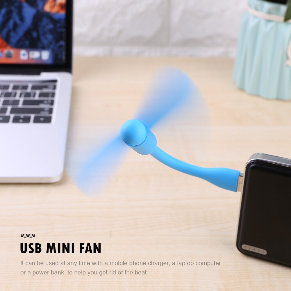 Mini USB Fan Flexible Bendable for Power Bank Laptop PC AC Charger Candy Color Portable Hand Fan Computer Summer Cooler Gadget