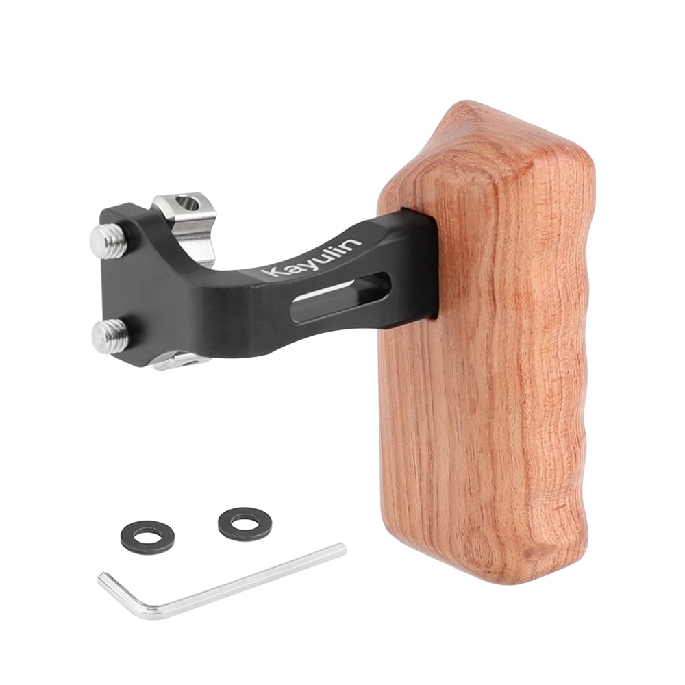 Kayulin Reversible Holz Hand Grip Medium Größe Mit 1/4 &quot;-20 Flügelschraube Knopf Linke Seite für DSLR Kamera Käfig rig Neue