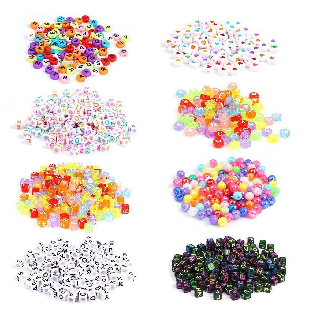 Acrylic Letter Beads Box Kit Letter Beads and Small Craft Beads Jewelry Making Set DIY Bracelet Necklace Beaded Jewelry Set