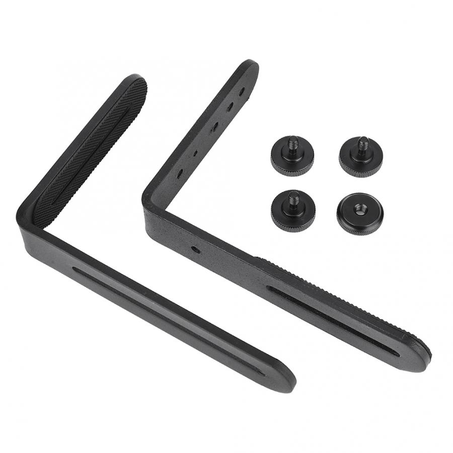 Aluminium Alloy Camera Grip Black Universal Double L Shape Camera Bracket for Photoflash Lamp Microphone Photography Accessories