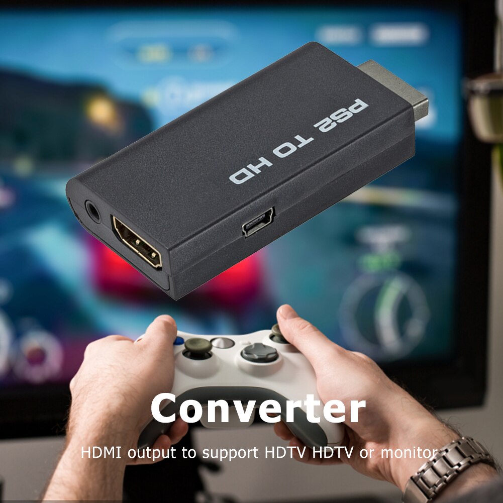 Dla Sony PS2 na HDMI kompatybilny konwerter wideo konsola robić gier na adapter monitora HDTV złącze wyświetlacza akcesoria