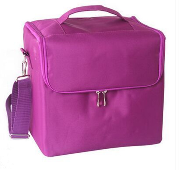 Portable Makeup Nail Tattoo Makeup Tool Storage Bag Organizer Cosmetic Beautician Storage Bags Large Capacity: purple