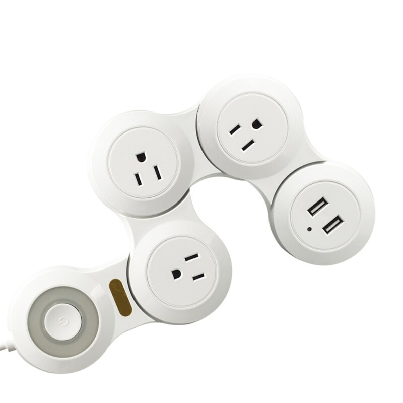 1 pcs US 3/4/5 digits flexible and flexible American standard rotating power strip SB charging strip power strip T8NA: 4-A
