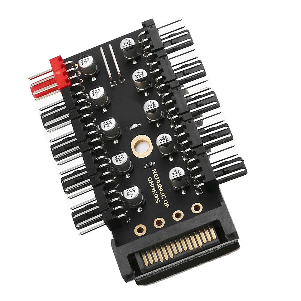 PWM Splitter Adapter 4 Pin Speed Controller Universal Computer Connection Accessories Self Adhesive Cooling Fan Hub 1 To 10 Way