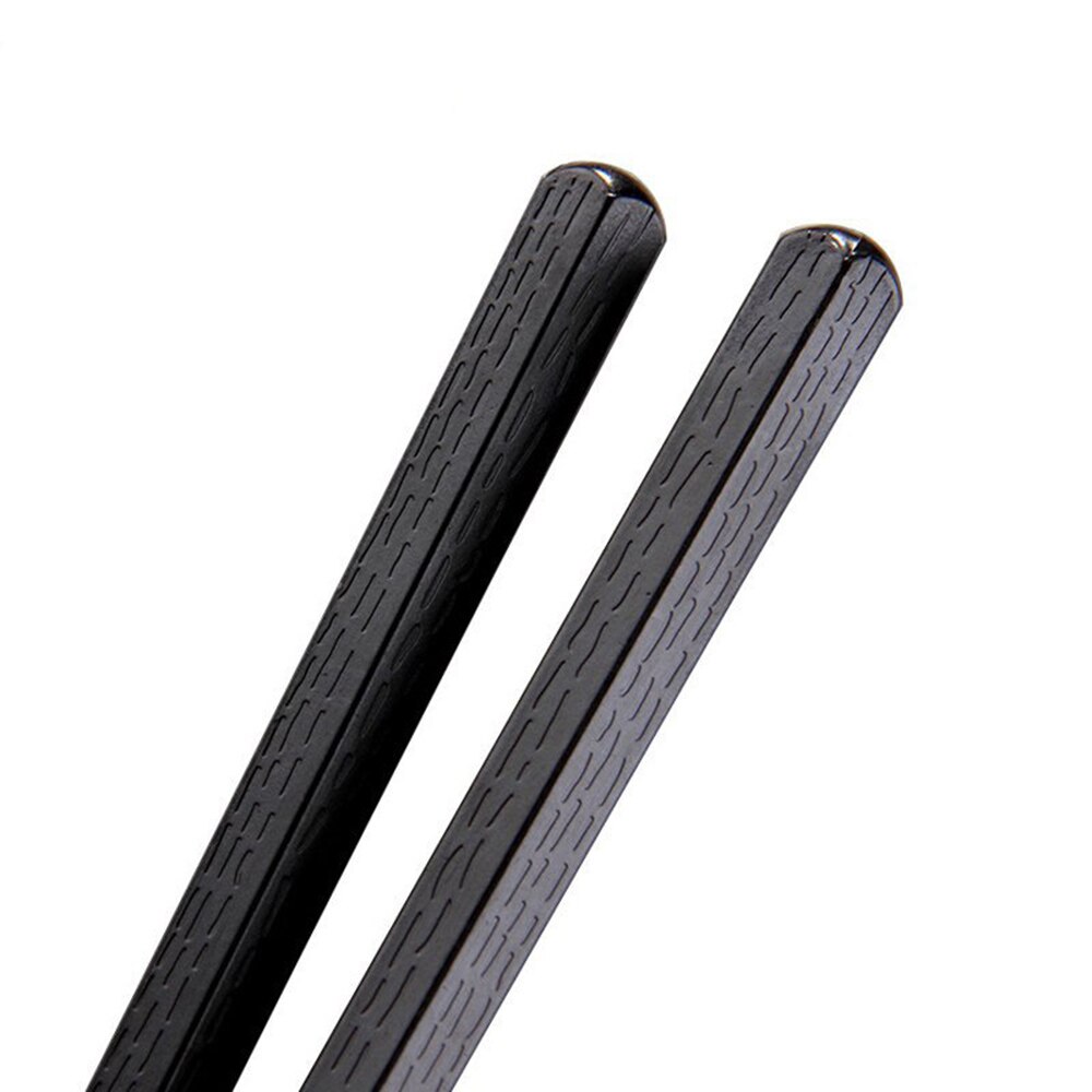 1X Zachte Japanse Sushi Hashi Eetstokjes Lange Legering Sticks Huishouden Keuken Anti Resable Zwart Chop Sticks Servies Voor Keuken