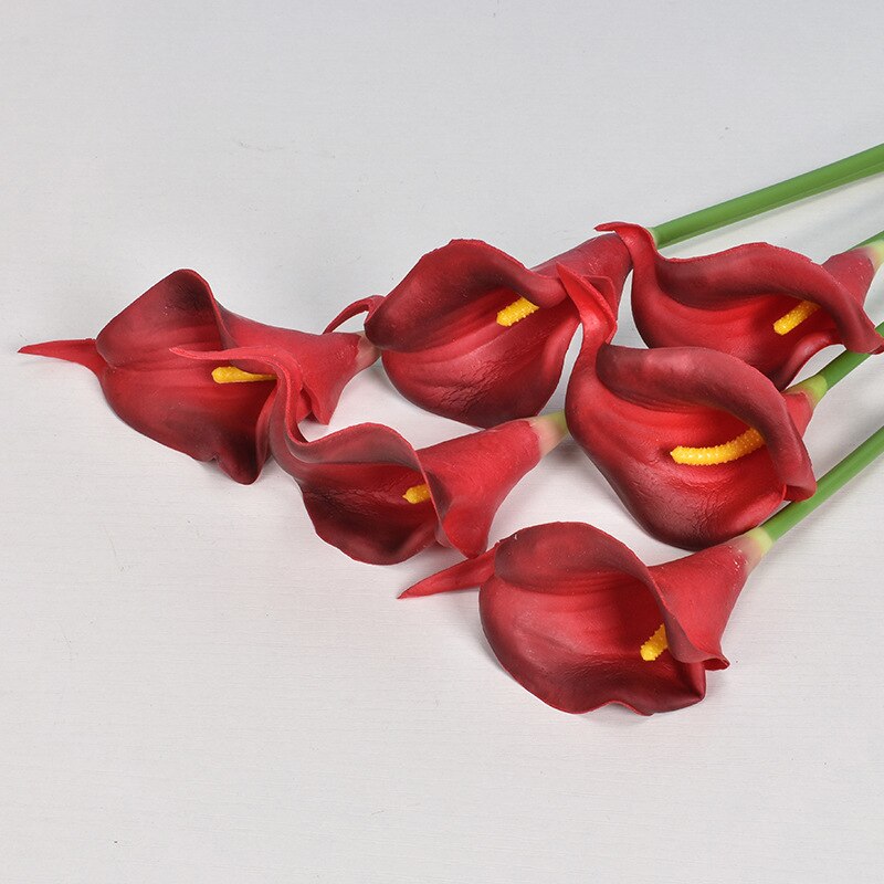 1Pcs Real Touch Calla Lelie Kunstbloemen Calla Lelie Boeket Voor Bruiloft Boeket Bruids Thuis Bloem Decoratie