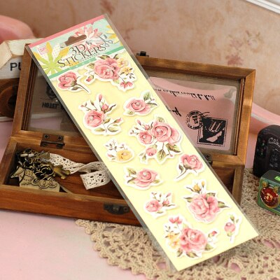 Papel de felicitación Eno, pegatinas 3D para hacer tarjetas de decoración, pegatinas de scrapbooking, pegatina retro de papel artesanal: 12