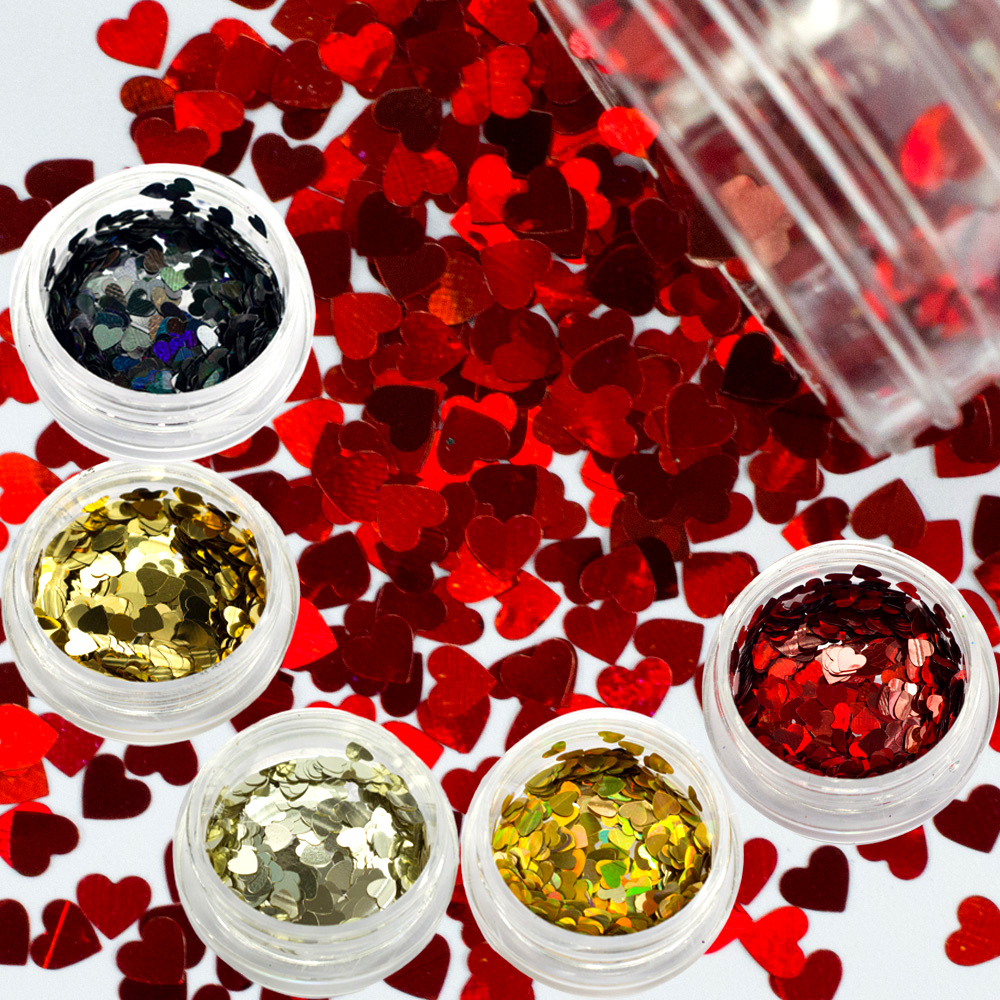 1 g/caja mixta corazón delgada uña arte paillette de brillo TIP de uñas de Gel polaco manicura decoración Accesorios para teléfono móvil TR200-LB1000