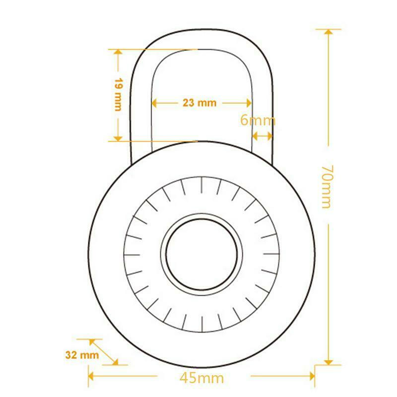 Digit Combination Code Lock Rotary Padlock Safe Round Dial Number Luggage Suitcase Security Bicycle Suitcase Drawer Cabinet