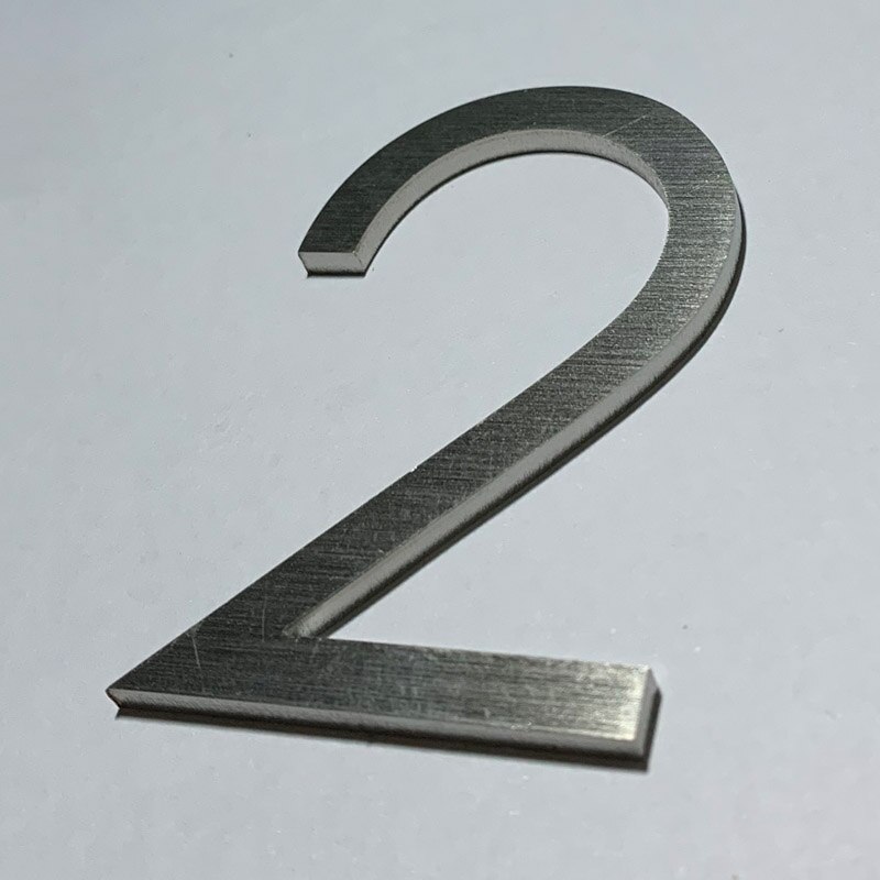 60mm Stainless Steel Self Adhesive House Number Sticker Metal Doorplate Home Door Plaque Numbers Sign For Mailbox Street Numbers: Number 2