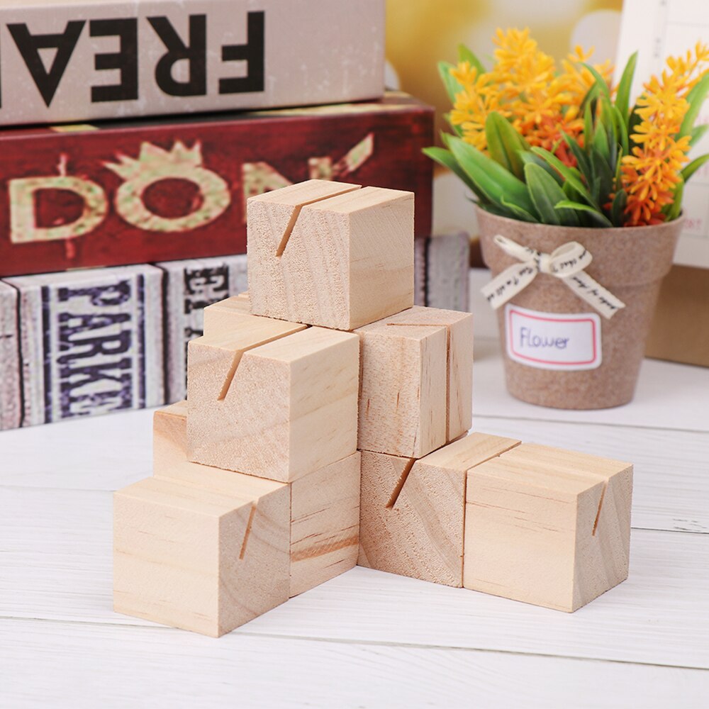 1Pcs Houten Foto Kaarten Display Stand Plaats Kaart Klemmen Stand Romantische Bruiloft Levert Tafel Nummers Houder