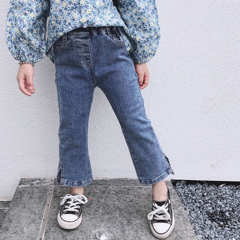 Jean taille haute pour fille, pantalon évasé en – Grandado