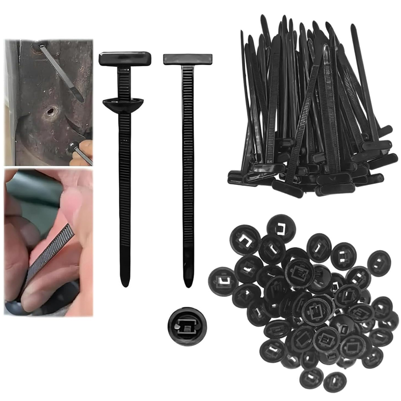 100/50/20 szt. Samochodowe nylonowe opaski kablowe, klipsy mocujące, zaciski do węży samochodowych, samozaciskowe, wielokrotnego użytku, nylonowe opaski kablowe