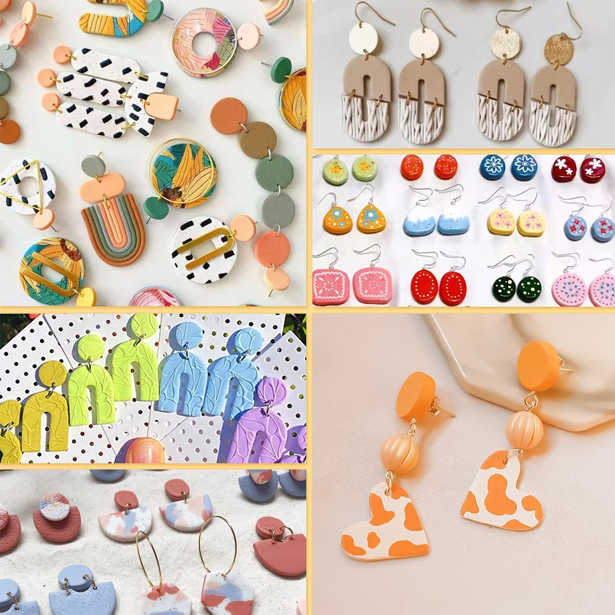 Set van 24/142/193 polymeerklei uitstekers, plastic klei oorbellen uitsteker, roestvrijstalen doe-het-zelf sieradenmal, accessoires voor het maken van oorbellen