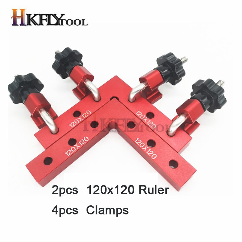 120mm Aluminum Square Right Angle 90 Degree L-shaped Auxiliary Fixture Positioning Panel Fixing Clip Woodworking Carpenter Tools