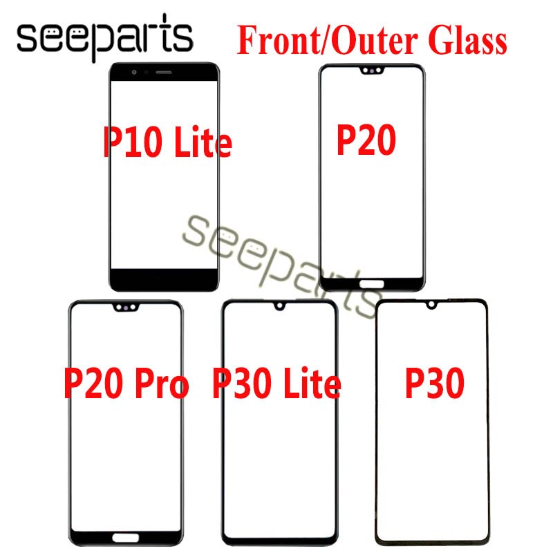 For Huawei p20 P30 Outer Glass Front Glass Lens Replacement Screen For Huawei P10 / P30 Lite Outer Glass Front Glass P20 Pro
