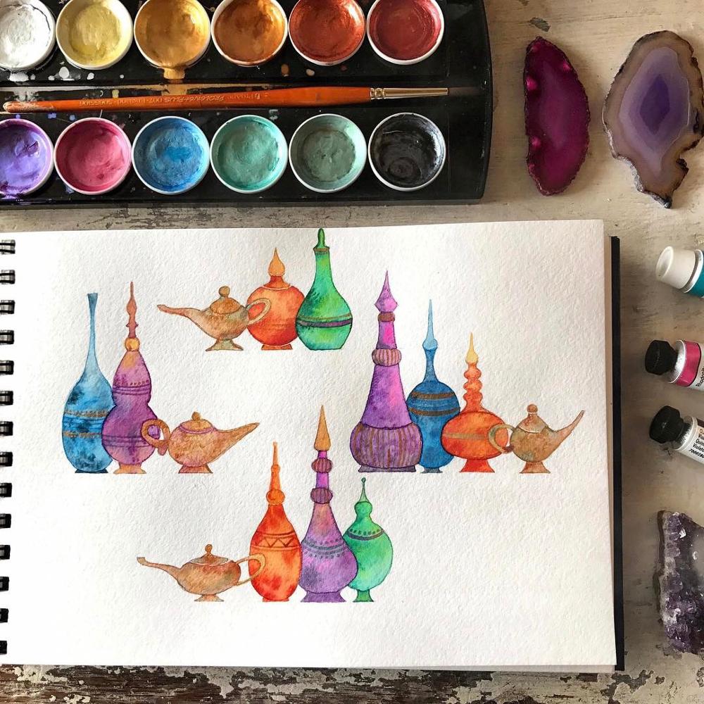 Prima de Marketing pigmento sólido de acuarela 12 plancha de colores caja portátil acuarela pintado a mano pintura fresca ilustración a mano