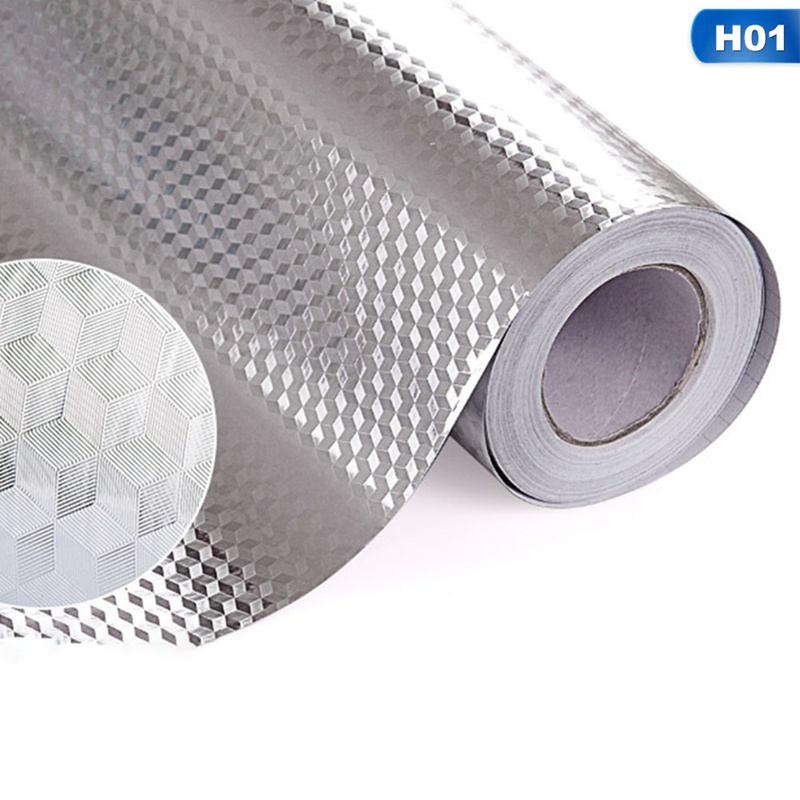 1 rollo de esterilla para cajones de cocina resistente al agua, pegatinas de lámina resistentes al aceite, autoadhesiva, pegatina de aceite para armario, lámina de aluminio