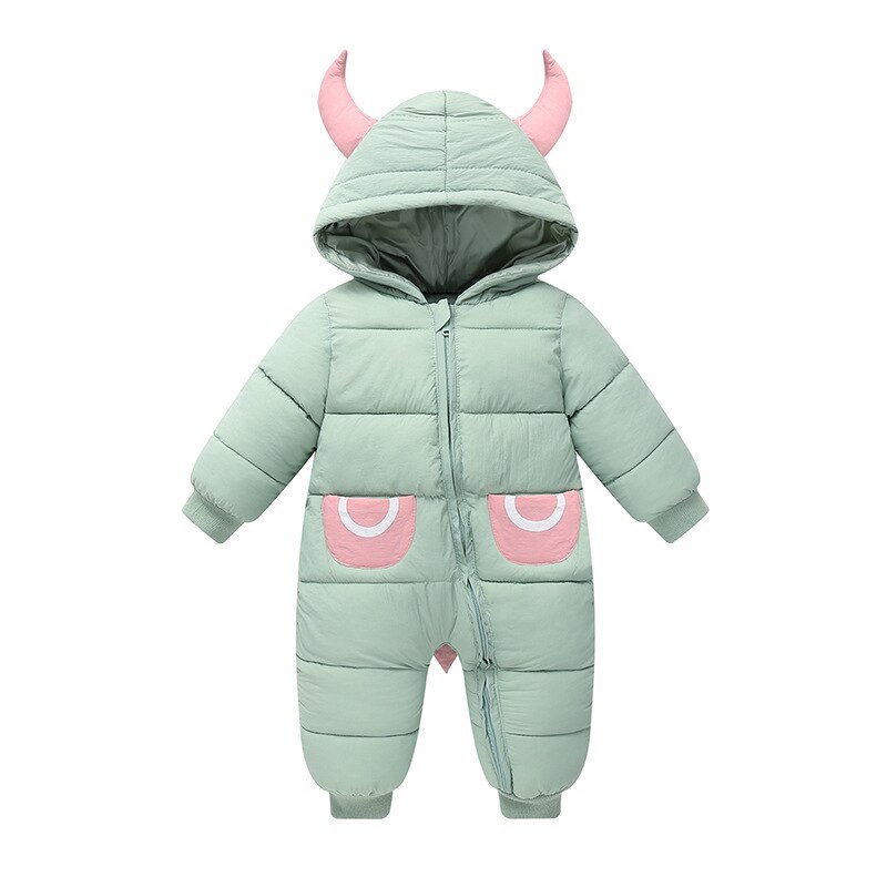 Jungen Und Mädchen Kleinkind Overall Für Herbst Und Winter Baby Krabbeln Kleidung Unten Und Unten gepolstert Jacke Neugeborenen Äußehe Tragen: Grün / 100(12-18M)