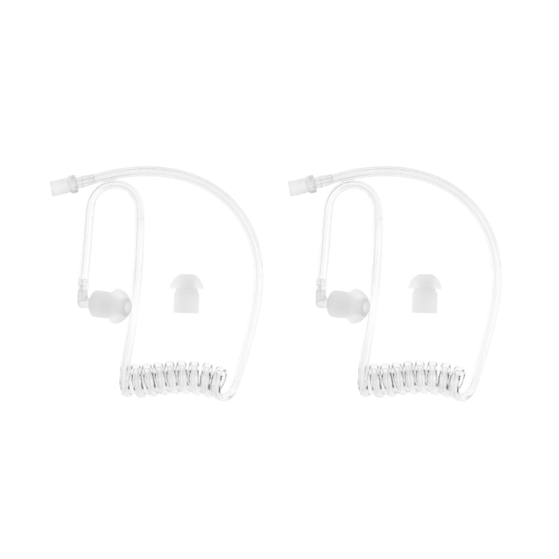 10Sets Transparent Coil Acoustic Air Tube Earplug Replacement For Radio Earpiece Headse 5Sets/2Sets/1Set: BROWN