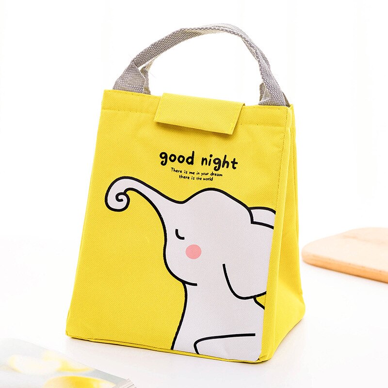 Ad alta Capacità Impermeabile Del Fumetto Sveglio Portatile Pranzo Al Sacco Isolato Termica Cibo Picnic Tote Bag Per Le Donne I Bambini della Scuola: Elephant