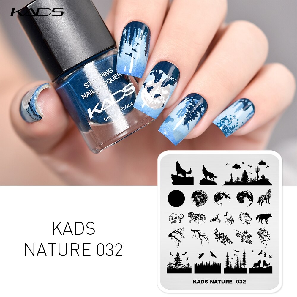 Neue Nagel Stanzen Vorlagen Wolf Vollmond Wilden Gans Bild Nagel Kunst Stempel Platte Manikübetreffend Schablone Für Nagel DIY polnisch
