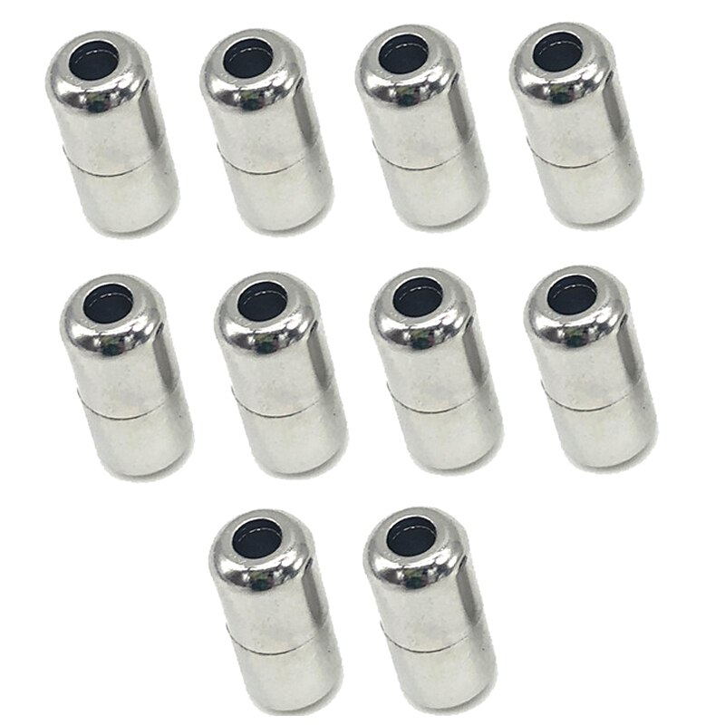 10Pcs Elastische Veters Sluitingen Metal Capsule Lock Gespen Tip Uiteinden Geen Tie Schoenveters Tie Minder Elastische Lui Schoenveter Accessoires tips: Zilver