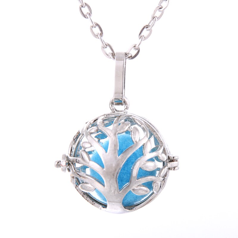 Arbre de vie cage d'aromathérapie diffuseur collier médaillon pendentif parfum huile essentielle collier médaillon d'aromathérapie Cage de perles: 15