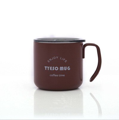 Favourite TYESO 304 Stainless Steel Vacuum Coffee Cup With Lid Office Portable Milk Drink Water Tea Metal Travel Mug Taza: Brown