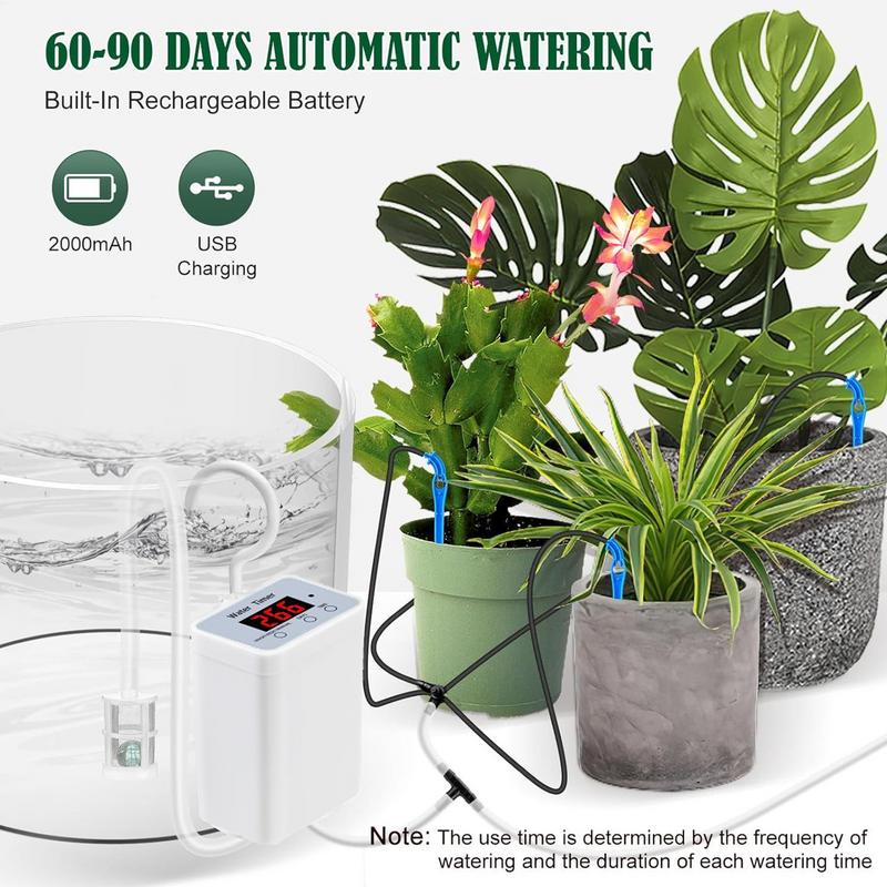 Automatische Plant Waterer Slimme Watering Druppelirrigatie Waterer Programmeerbare Water Timer Oplaadbaar Plant Watering Systeem Voor