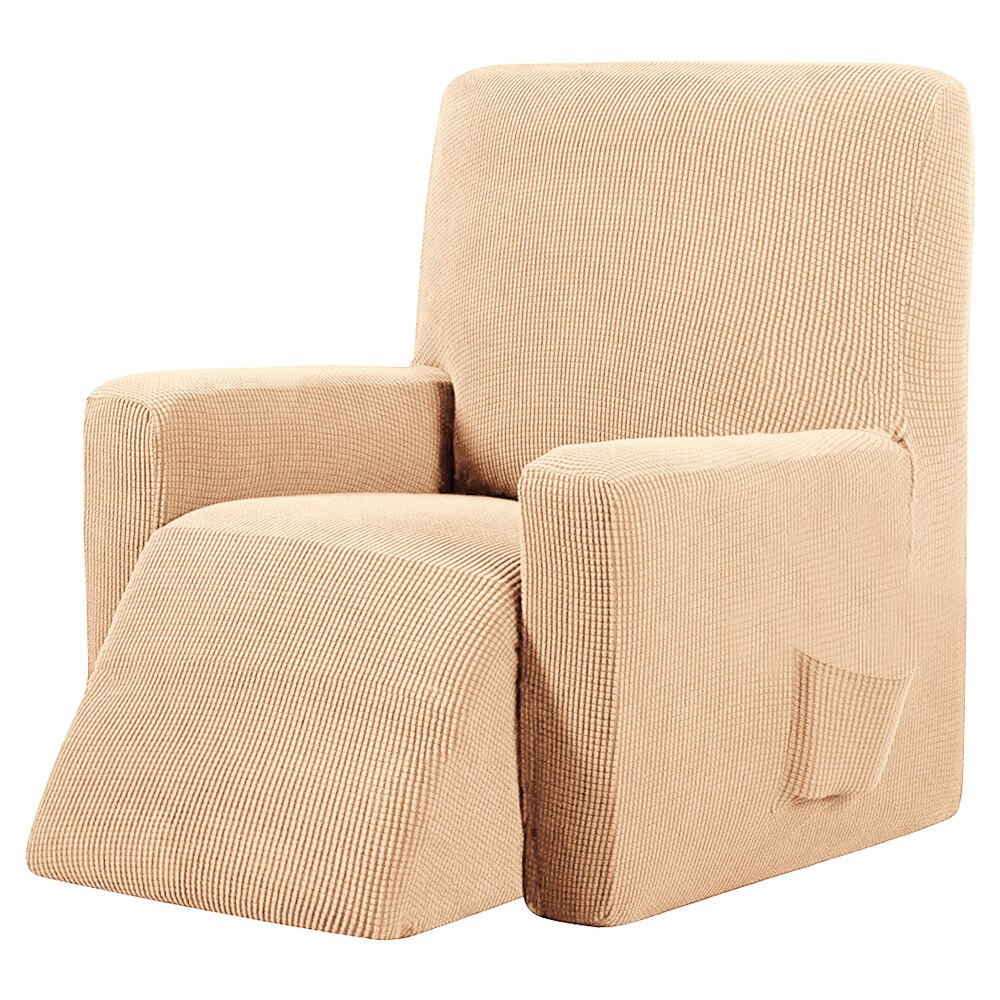 Waterdichte elastische relaxfauteuil hoes all-inclusieve massagebank hoes voor woonkamer slipcoers meubelbeschermer: Diep beige