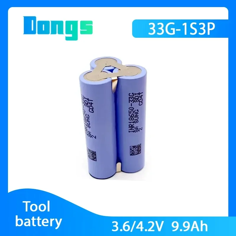 Batterie de tournevis Rechargeable 1S3P 2S1P 2S2P 4S1P 4S2P 5S1P 5S2P 6S1P 3.7 ~ 18V 18650 33G 3500mAh, entretien ou assemblage: Gris foncé