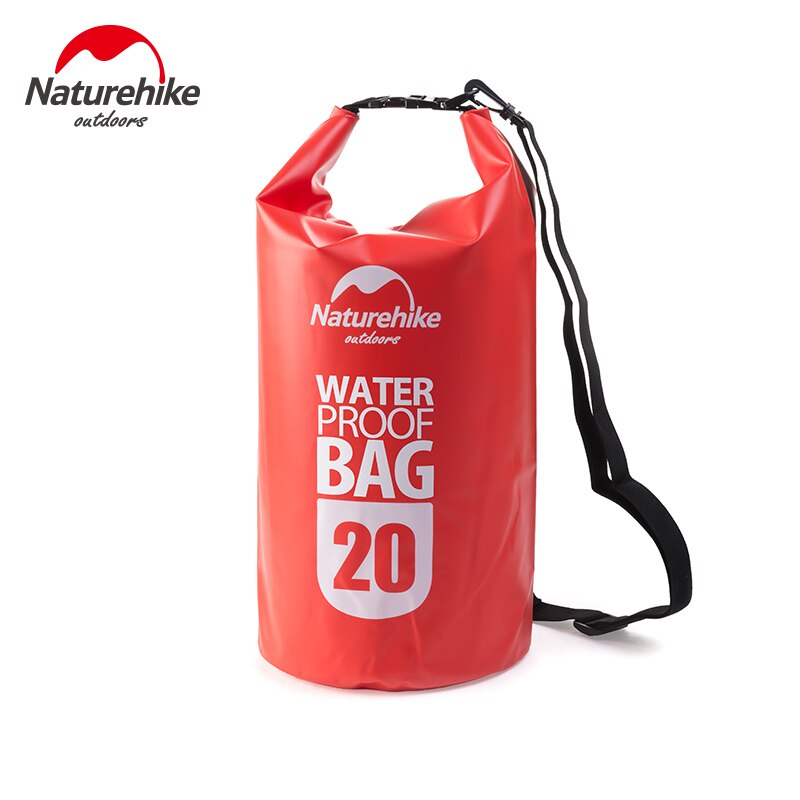 NatureHike 5L 10L 20L Waterproof Bags Swimming Bag Shoulder Bag 500D PVC Tarpaulin Storage Ocean Pack waterproofbag pouch: 20L Red
