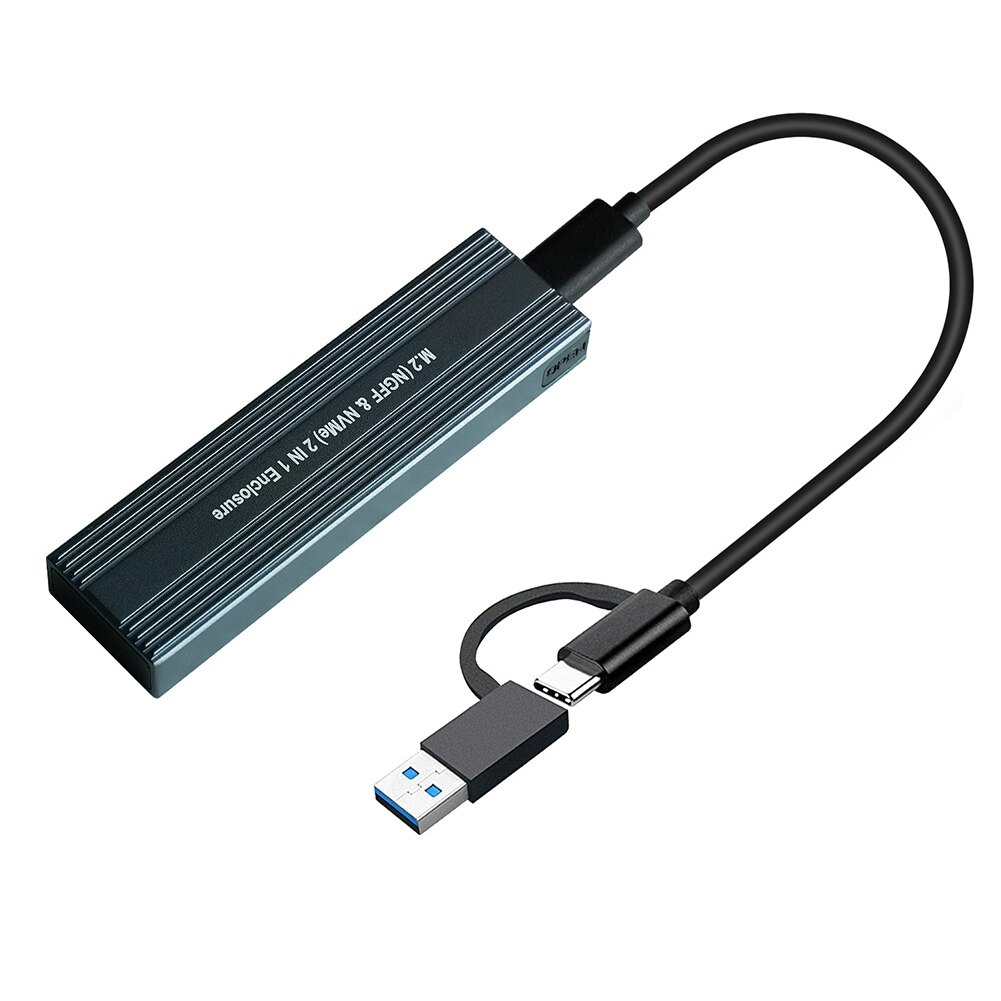 Carcasa de SSD M2 NVMe, adaptador de SSD M.2 a USB 3,1 con protocolo Dual OTG para NVME PCIE NGFF SATA M/B Key 2230/2242/2260/2280: B