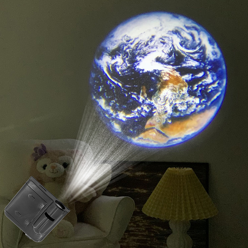 Aurora Moon Galaxy Projection Lamp Background Atmosphere Night Light Earth Projector Photography Lamp for Birthday