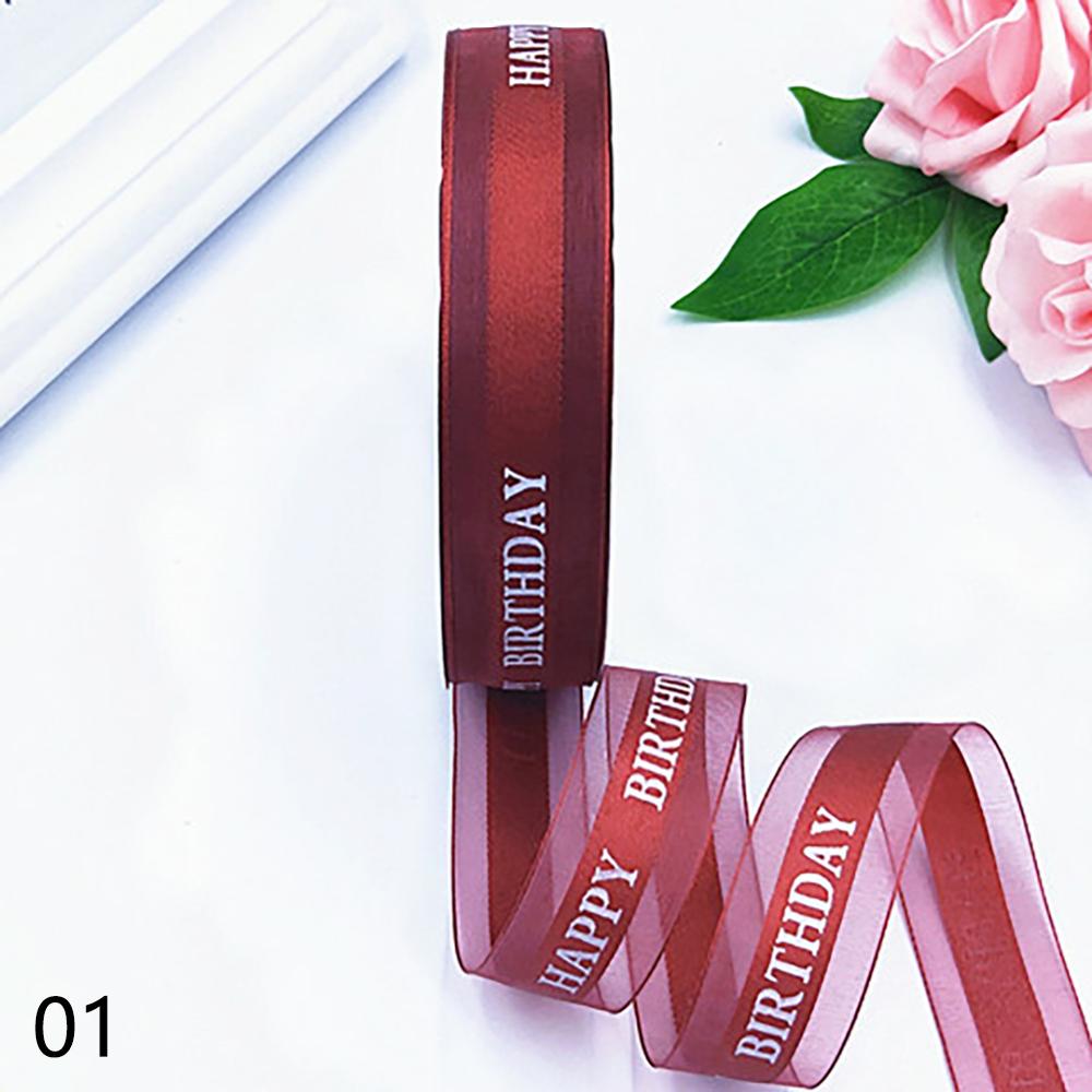 Rubans en Polyester pour décoration de gâteau d'anniversaire, 25mm, décoration de carte de noël pour fête de mariage, bricolage fait à la main, emballage de , rubans décoratifs: Bourgogne